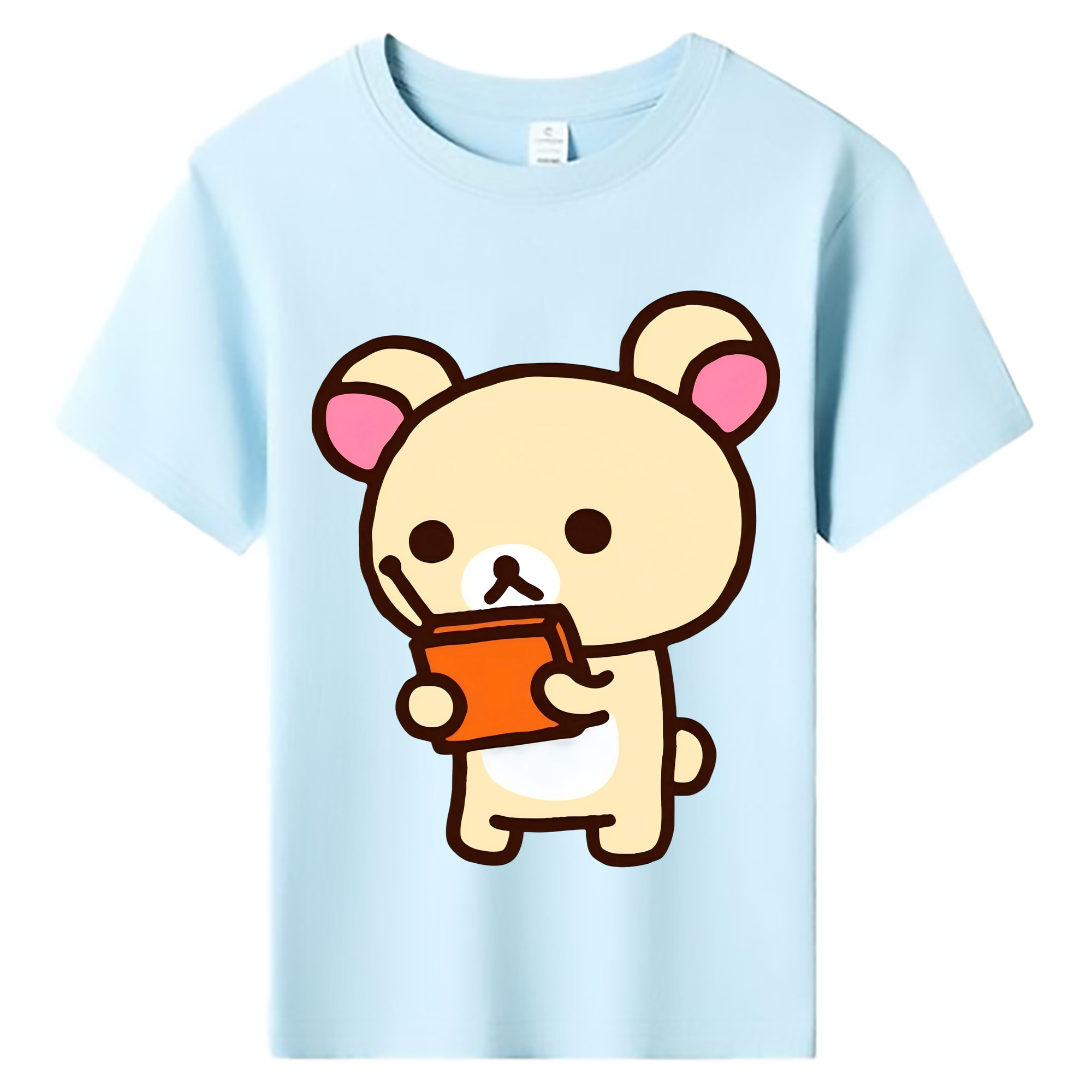 （画像用） リラックマ リラックマ キイロイトリ Rilakkuma Korilakkuma Kiiroitori 綿100％キッズTシャツ（フロントプリント）